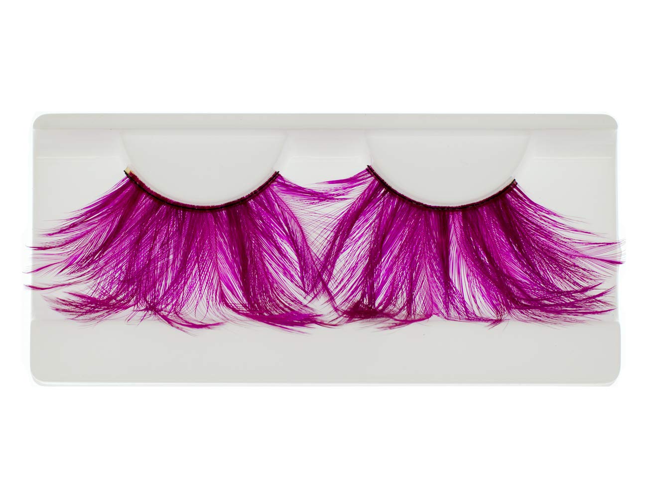 EMILYSTORES – Pestañas para disfraz de plumas sintéticas rosas para Halloween, pestañas dramáticas, aspecto de fiesta, 1 par
