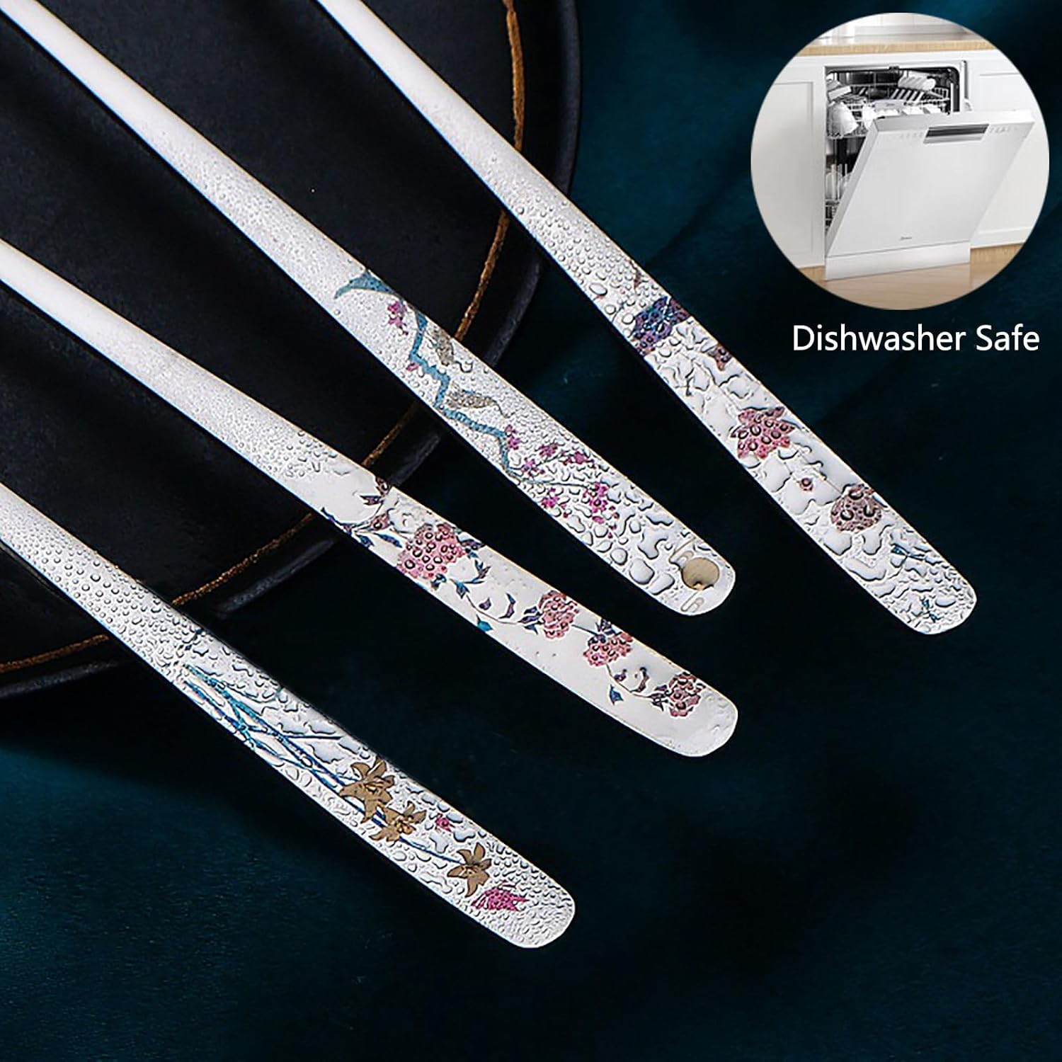 YAPULLYA Cucharas de sopa coreanas, cucharadas de acero inoxidable 188 con mango largo de 8 pulgadas, cucharadas de metal asiático, juego de 4