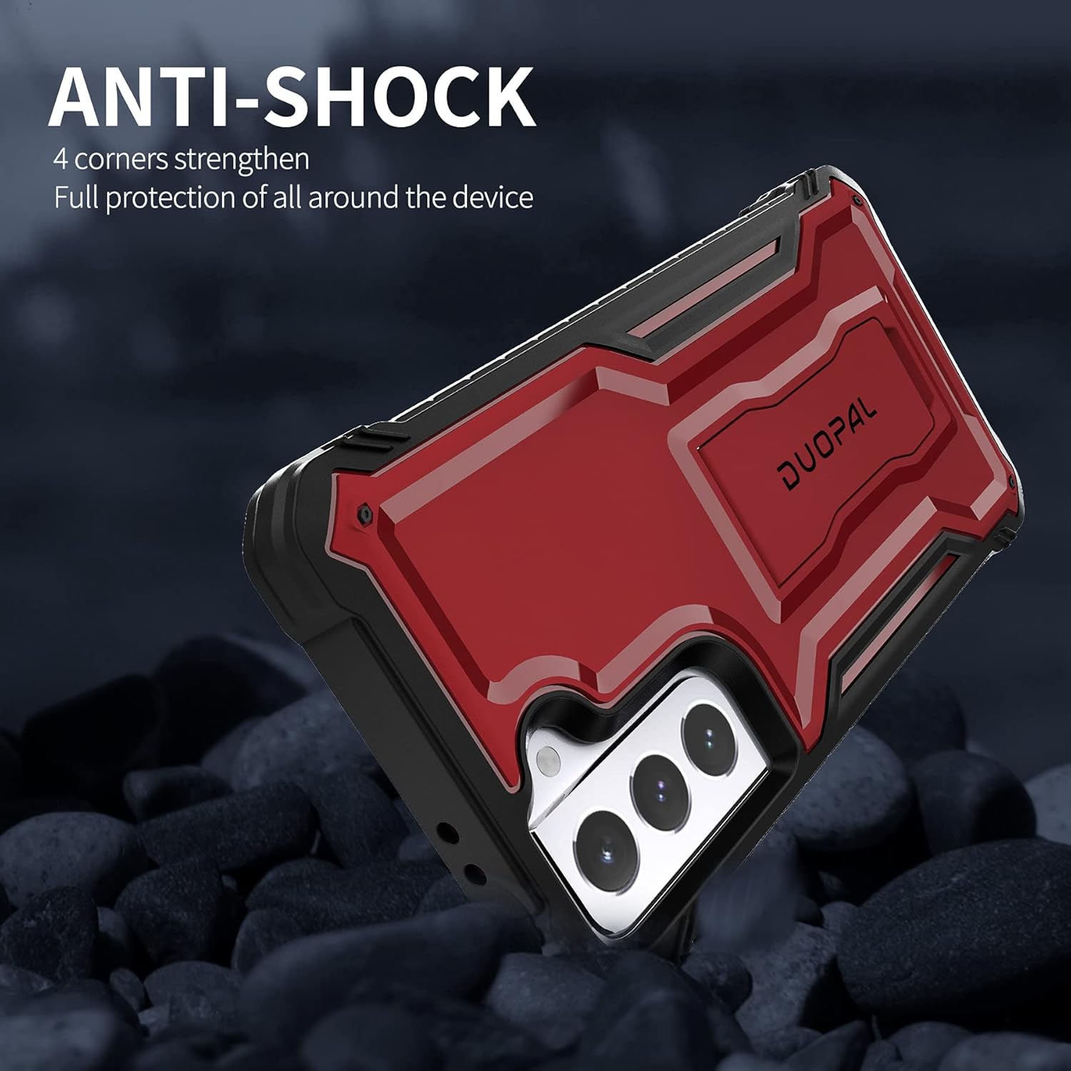 DUOPAL Funda para Samsung Galaxy S21 Plus, protección de grado militar, a prueba de golpes, con protector de pantalla HD de vidrio templado y