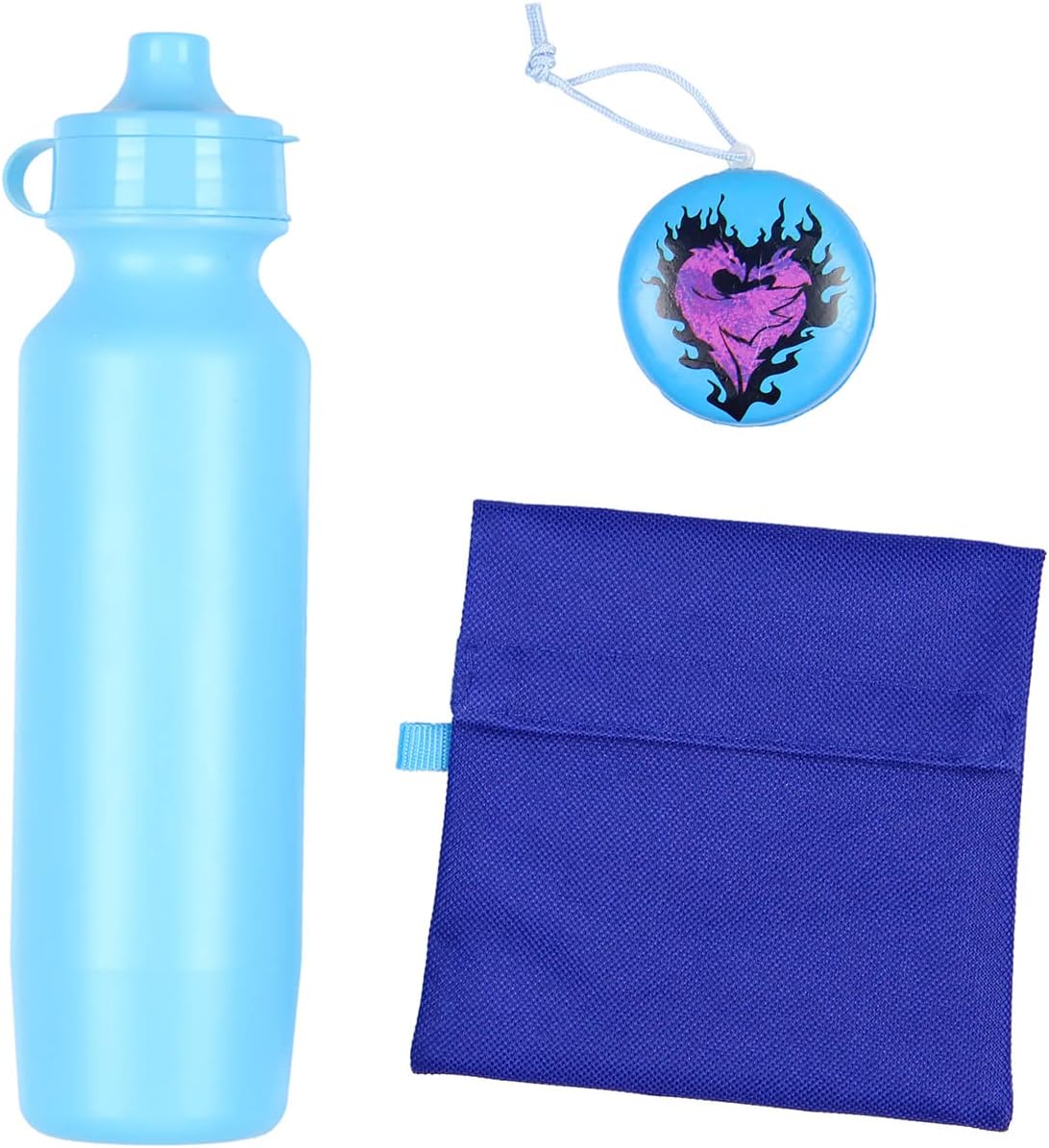 Disney Descendants Wickedly Cool Mochila de 16 pulgadas para el almuerzo, botella de agua, paquete de 5 piezas