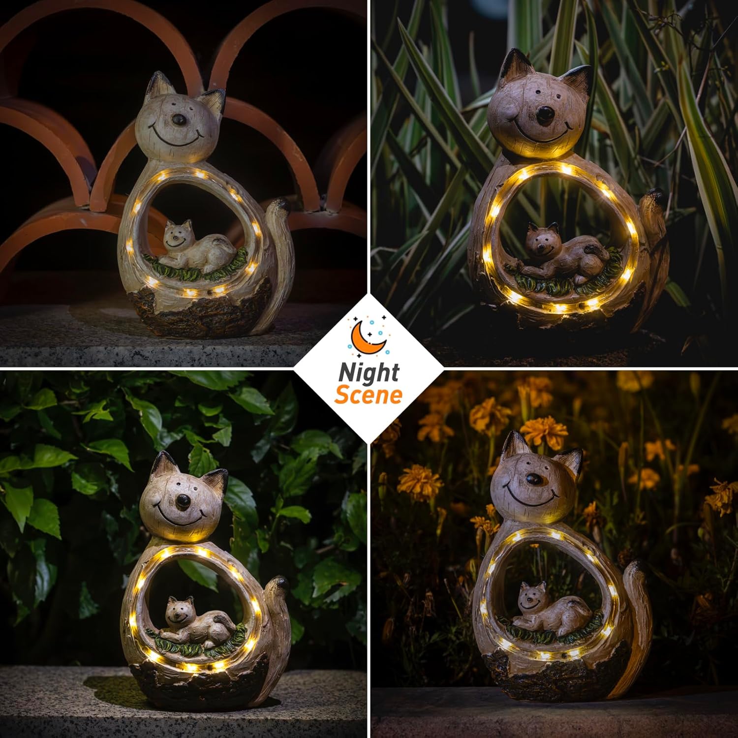 CMTGYPIN Escultura solar para jardín, decoración de animales, regalos únicos, adorno de paisaje de jardín, luz LED impermeable para patio, jardín,