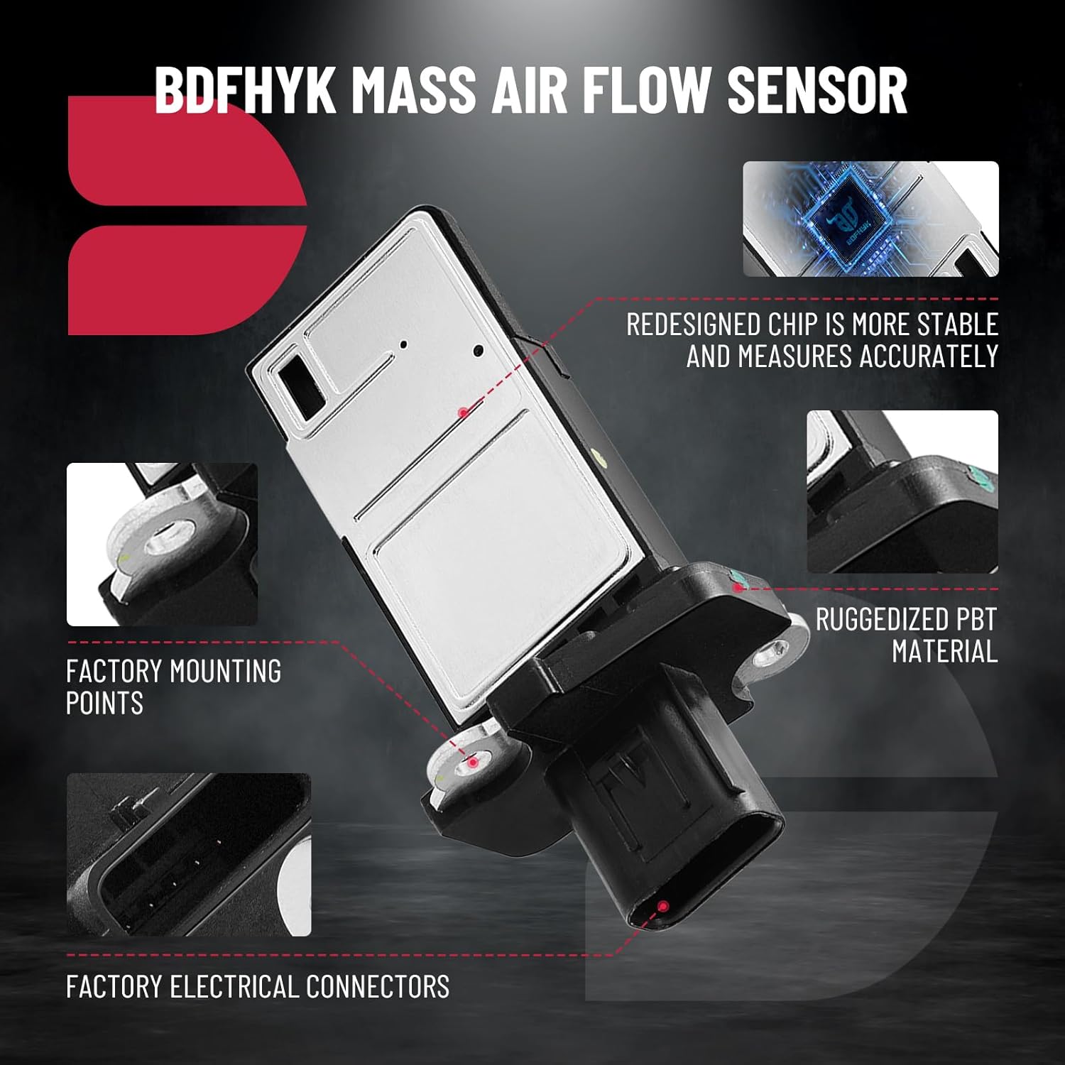 BDFHYK Mass Air Flow Sensor Meter MAF 245-1108 AF10140 3L3Z12B579BA Replacement for E150 EscapeExplorerMKTMKSMKXB2300B3000Grand MarquisMilanSable