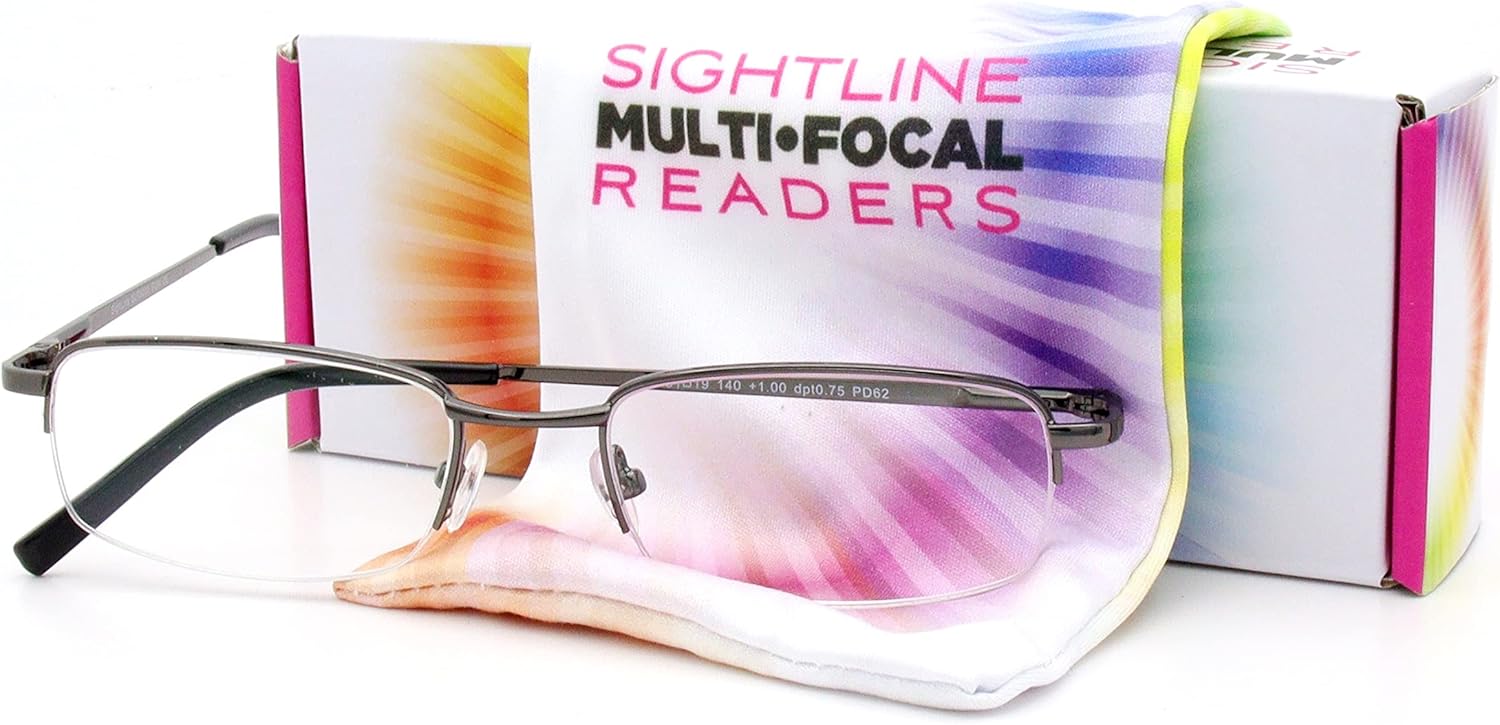 Sightline Multifocus – Gafas de lectura 6000 Gunmetal con aumento de 2.50