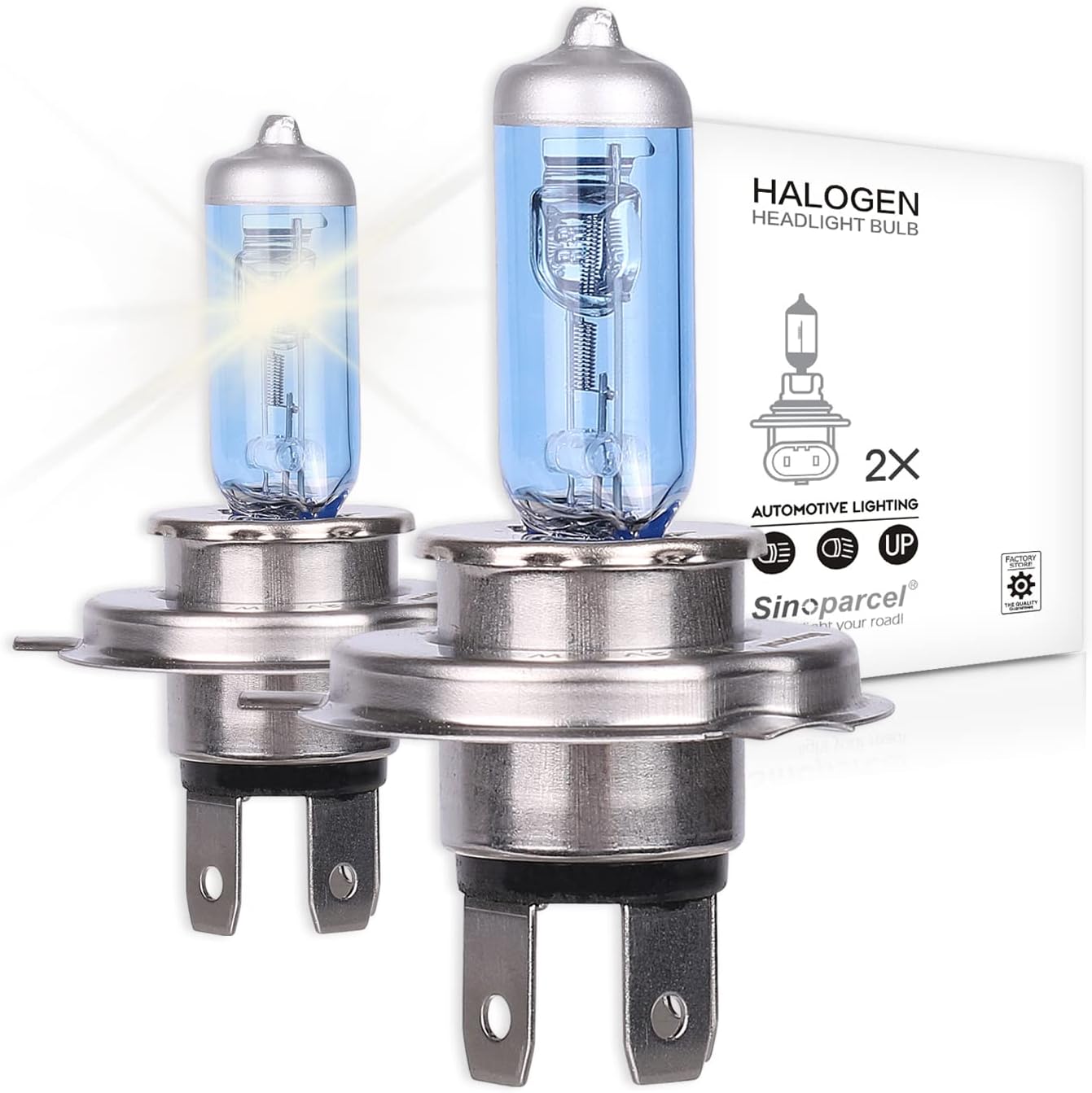 Sinoparcel H7 Faro halógeno de haz alto o bajo, bombilla antiniebla, 150% más brillo de repuesto para bombilla estándar de 55 W, paquete de 2