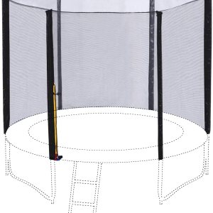 ExacMe Red redonda para cama elástica con postes, red de seguridad para cama elástica de 16, 15, 14, 13, 12, 10, 8 pies, abrazaderas y herrajes, ExacMe Red redonda para cama elástica con postes, red de seguridad para cama elástica de 16, 15, 14, 13, 12, 10, 8 pies, abrazaderas y herrajes,