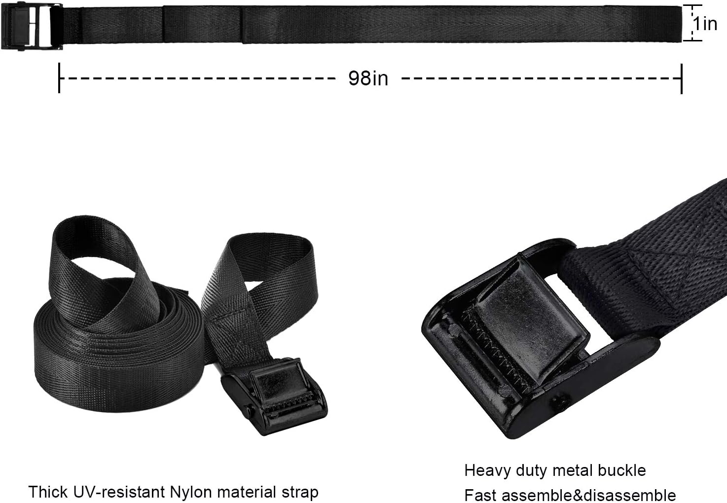 ZIZILAND Kit de anclaje para cama elástica, sistema de amarre resistente con estacas de anclaje en espiral para suelo, juego de anclajes de