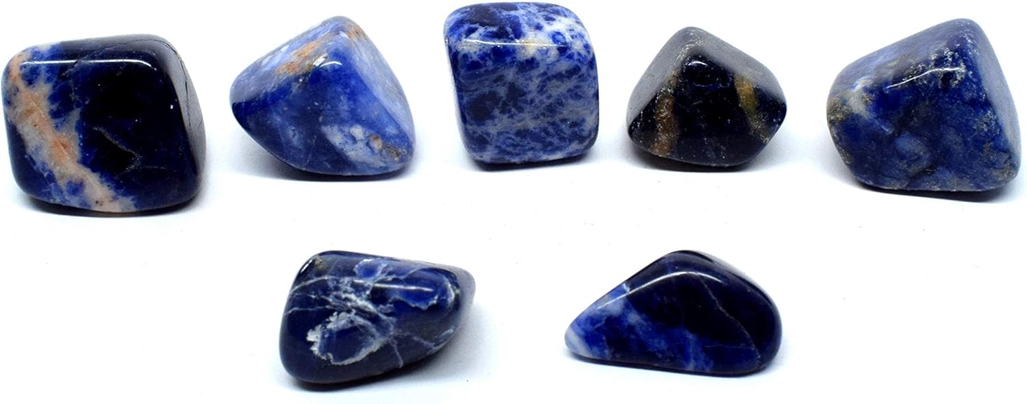 Piedras pulidas de sodalita azul natural, piedras preciosas pulidas de cristal de cuarzo mineral Cabujones espumosos de África del Sur, 20 unidades