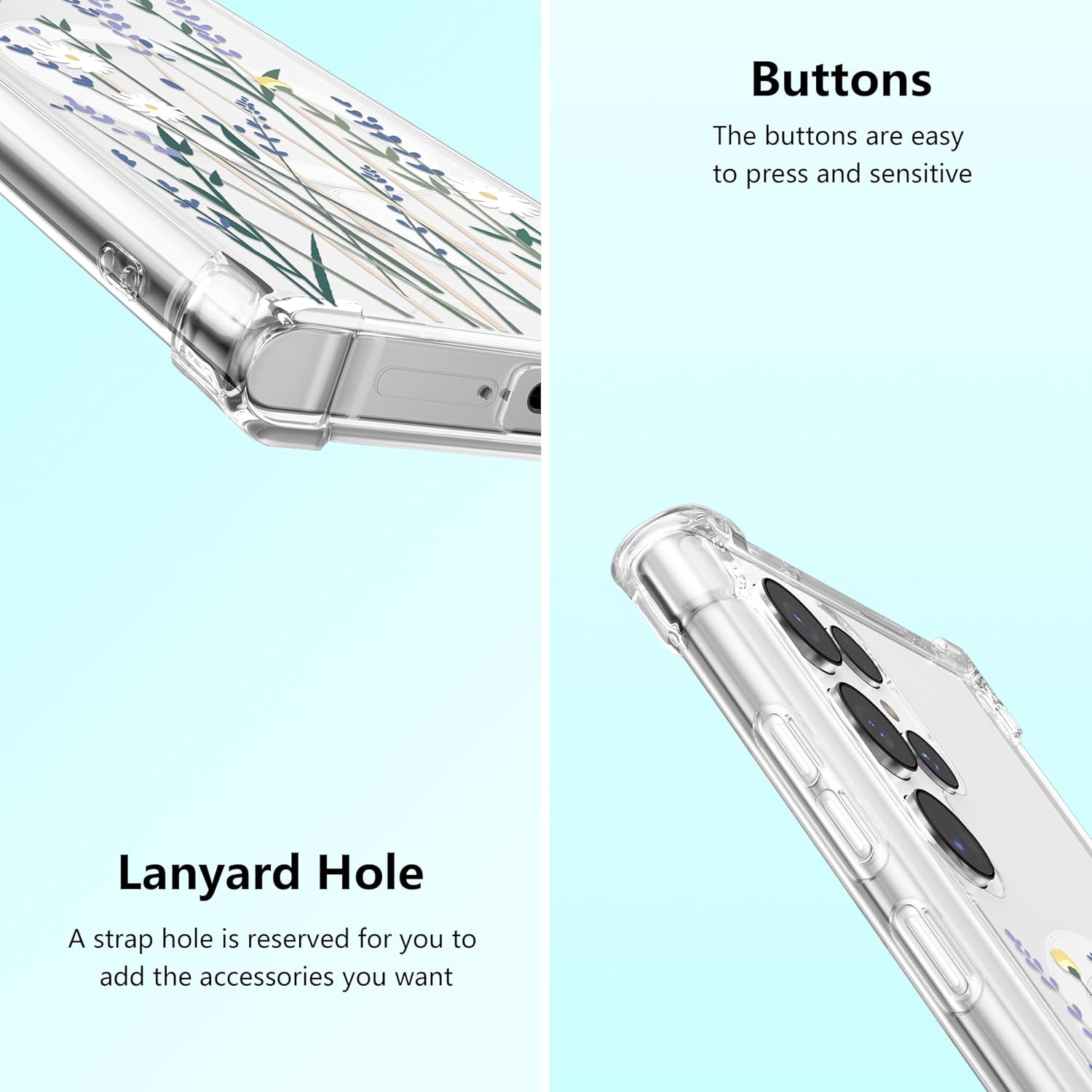 ZTOFERA Funda magnética para Samsung Galaxy S22 Ultra, carga inalámbrica y patrón floral diseñada con parte trasera de policarbonato duro