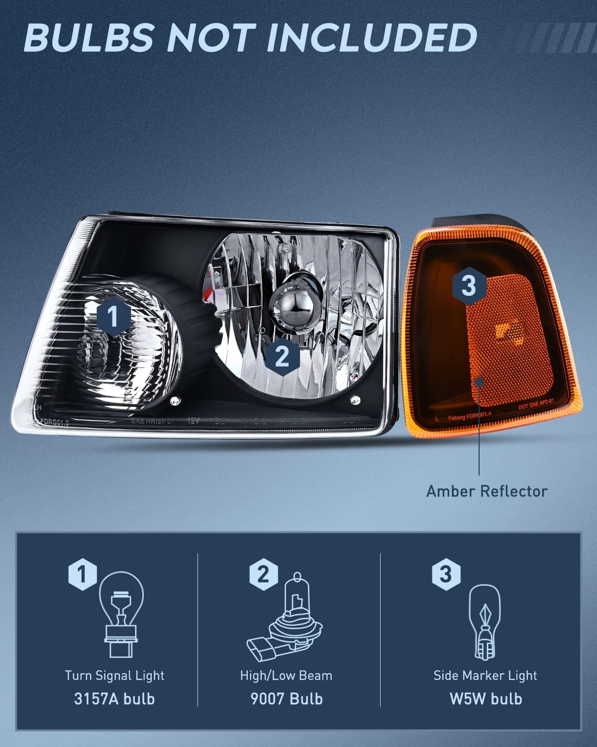 Nilight Conjunto de faros delanteros para Ford Ranger 2001, 2002, 2003, 2004, 2005, 2006, 2007, 2008, 2009, 2010, 2011, Ford Ranger de repuesto,