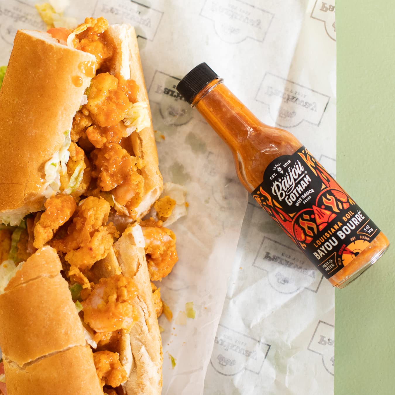 Bayou Gotham BAYOU BOURRE Louisiana Boil – Cayena, ajo, cebolla, apio, cítricos, maíz amarillo y papas rojas – Vegano, sin gluten, bajo en sodio –