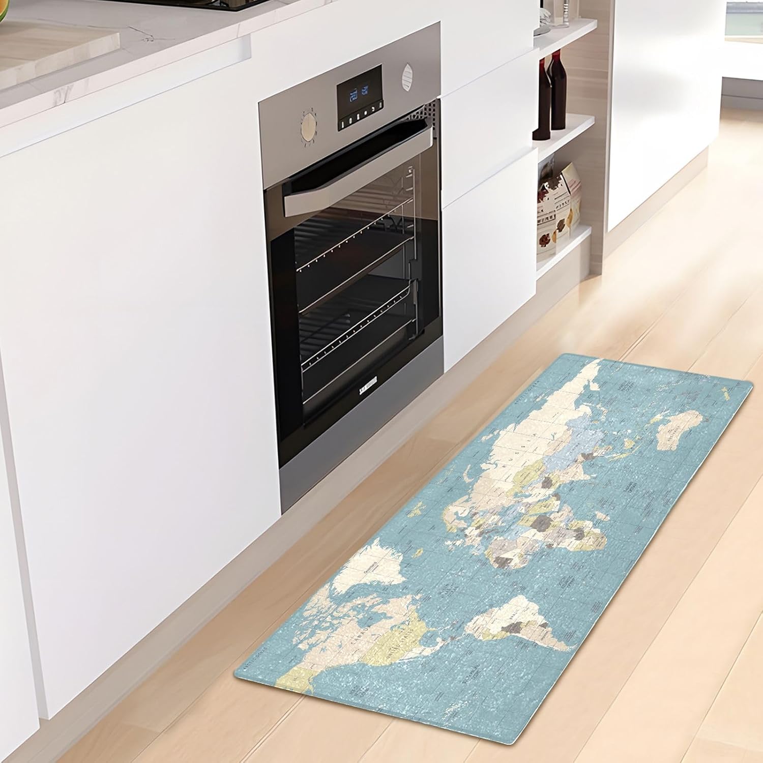 Joisal World Map – Alfombra de baño absorbente, cómoda alfombra de baño antideslizante, duradera y esponjosa, 39 x 20 pulgadas