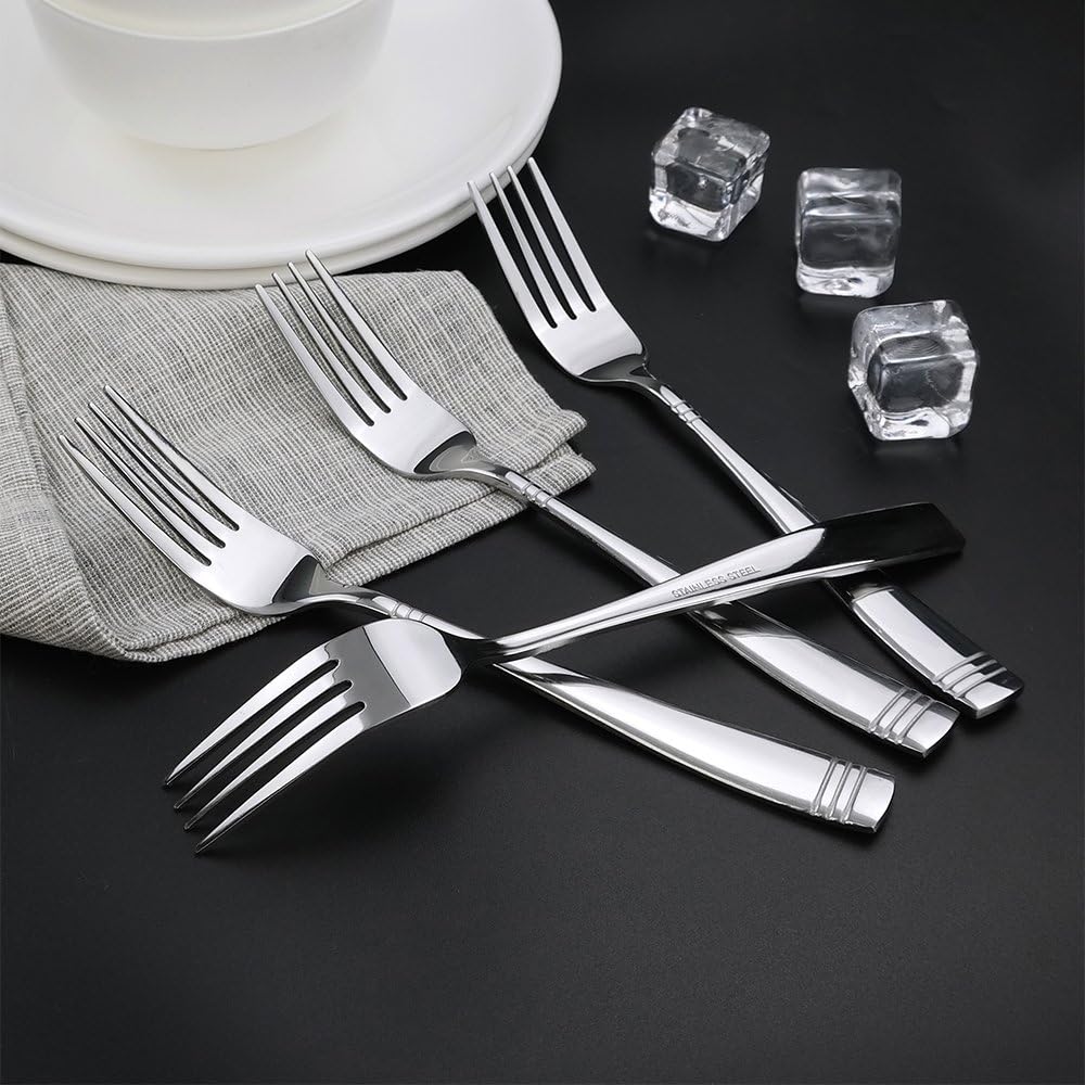 Tenedor de acero inoxidable, 8 pulgadas, juego de 12