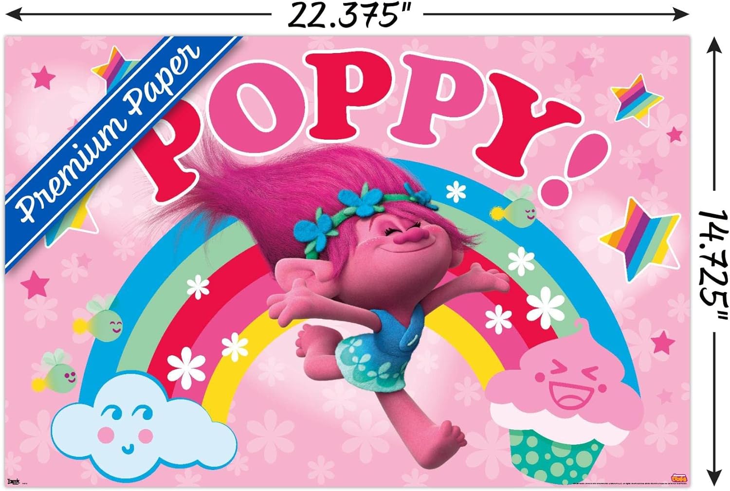 Trends International DreamWorks Trolls-Poppy Wall Poster, 14.725″ x 22.375″, Premium Unframed