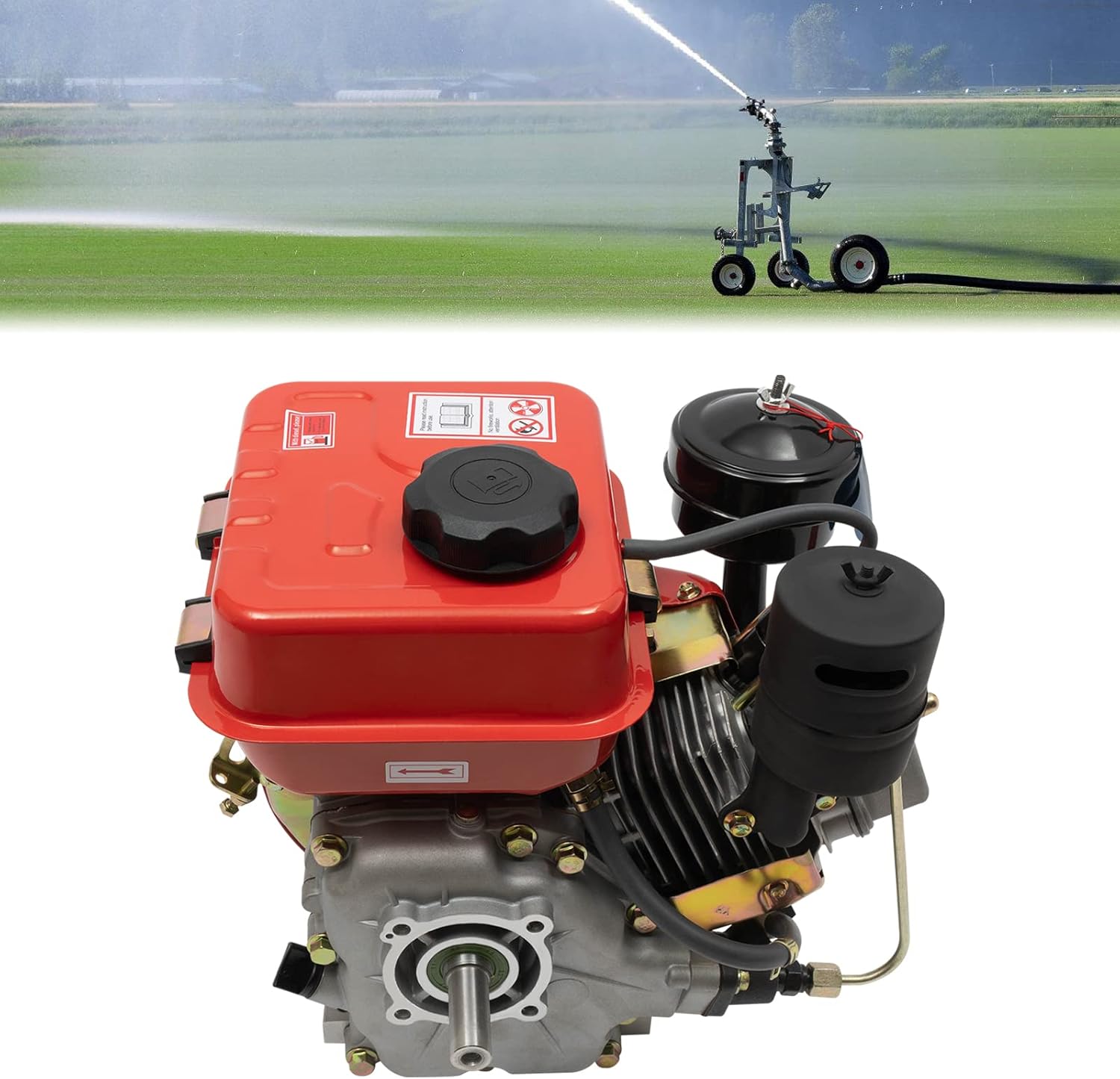 QUEWATSA Motor diésel de 4 tiempos, motor Go Kart de 2.2kW, motor monocilíndrico refrigerado por aire, sistema de arranque de retroceso, motor
