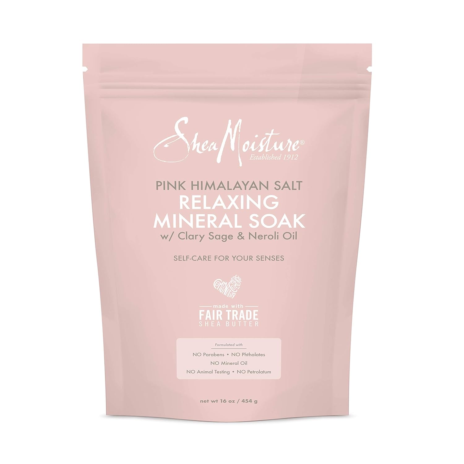 SheaMoisture Sales de baño minerales relajantes para todo tipo de piel, sal rosa del Himalaya, cuidado de la piel libre de crueldad, fabricado con