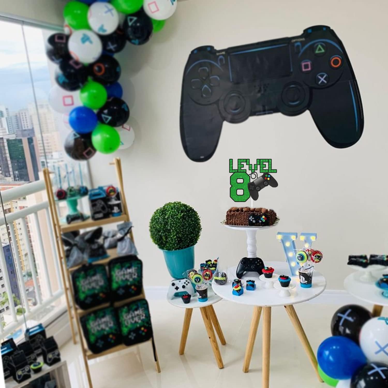 Decoración para pastel de nivel 8 de videojuegos  Decoración perfecta para fiesta de cumpleaños o fiesta temática de videojuegos para adolescentes