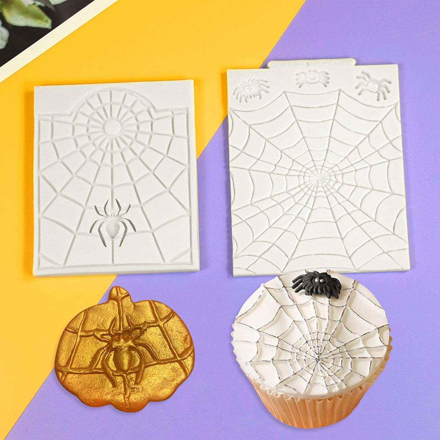 Molde para hornear de Halloween, arañas, telarañas, silicona, Sugarcrafts, molde de resina para tartas, decoración de fondant, telarañas, molde de