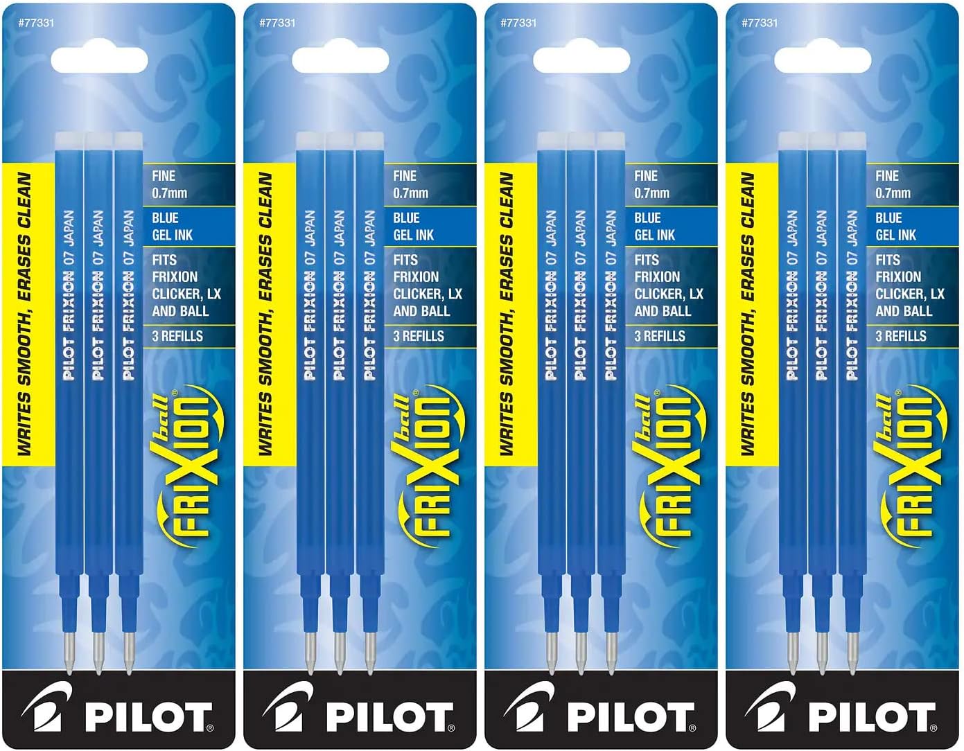 PILOT FriXion – Recambios de tinta de gel para bolígrafos borrables, punta fina, tinta azul (77331) (4)