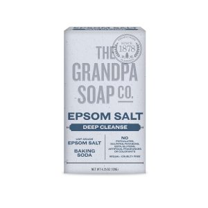 Grandpa’s Jabón de barra de sal Epsom de The Soap Company, jabón natural para rostro y cuerpo, sal de Epsom + bicarbonato de sodio, limpieza Grandpa’s Jabón de barra de sal Epsom de The Soap Company, jabón natural para rostro y cuerpo, sal de Epsom + bicarbonato de sodio, limpieza