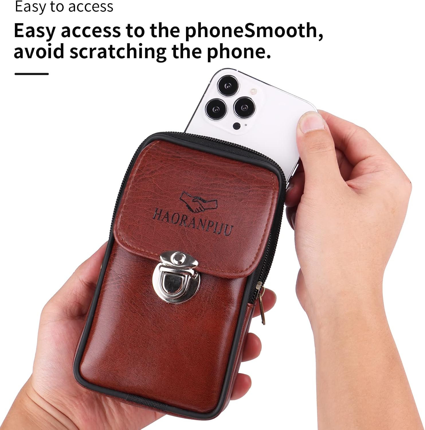 Funda de teléfono para Samsung Galaxy S10e con cremallera y clip para cinturón de piel sintética para tarjetas de crédito y dinero en efectivo,