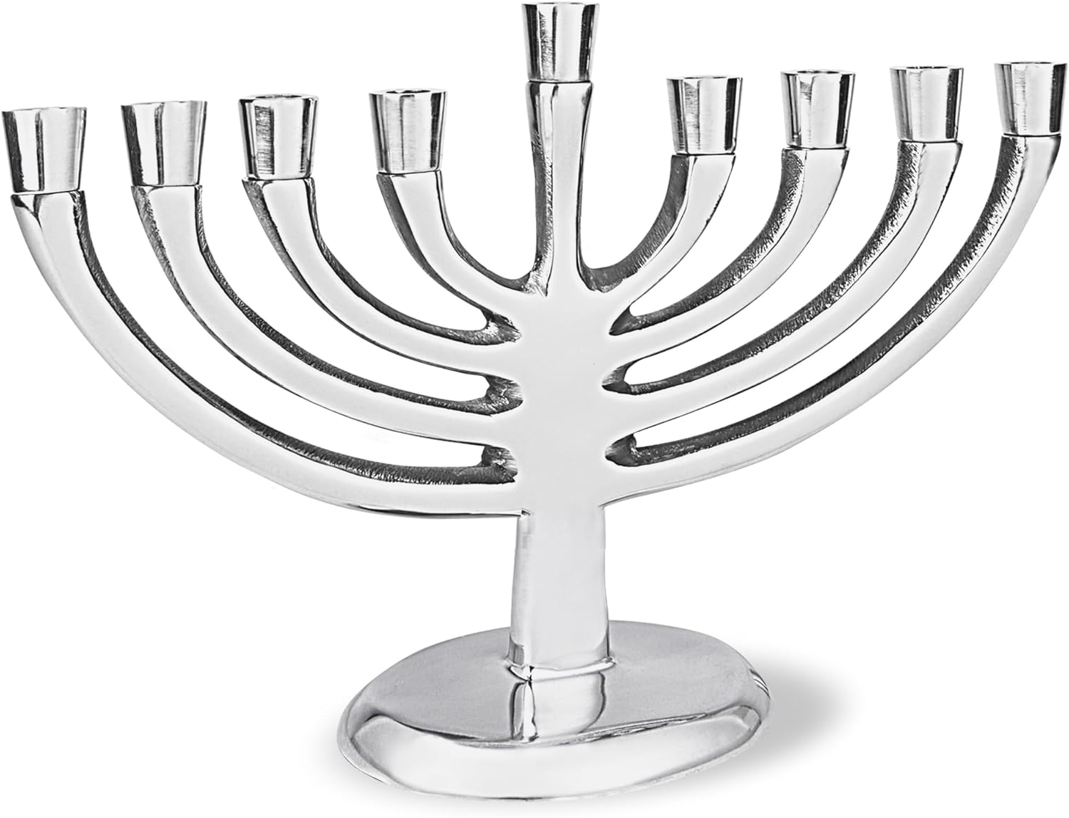 Zion Judaica Elegante Menorah Elegante Vela Minorah para Hanukkah Utiliza Velas de Janucá estándar