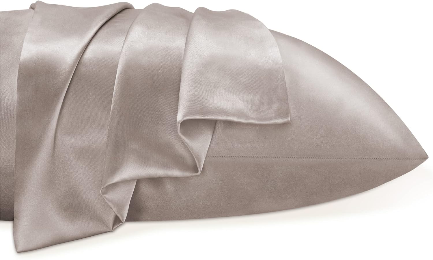 BEDELITE – Juego de 2 fundas de almohada de satén de tamaño Queen ideales para el cabello y la piel, supersuaves y sedosas, color gris pardo rosé,