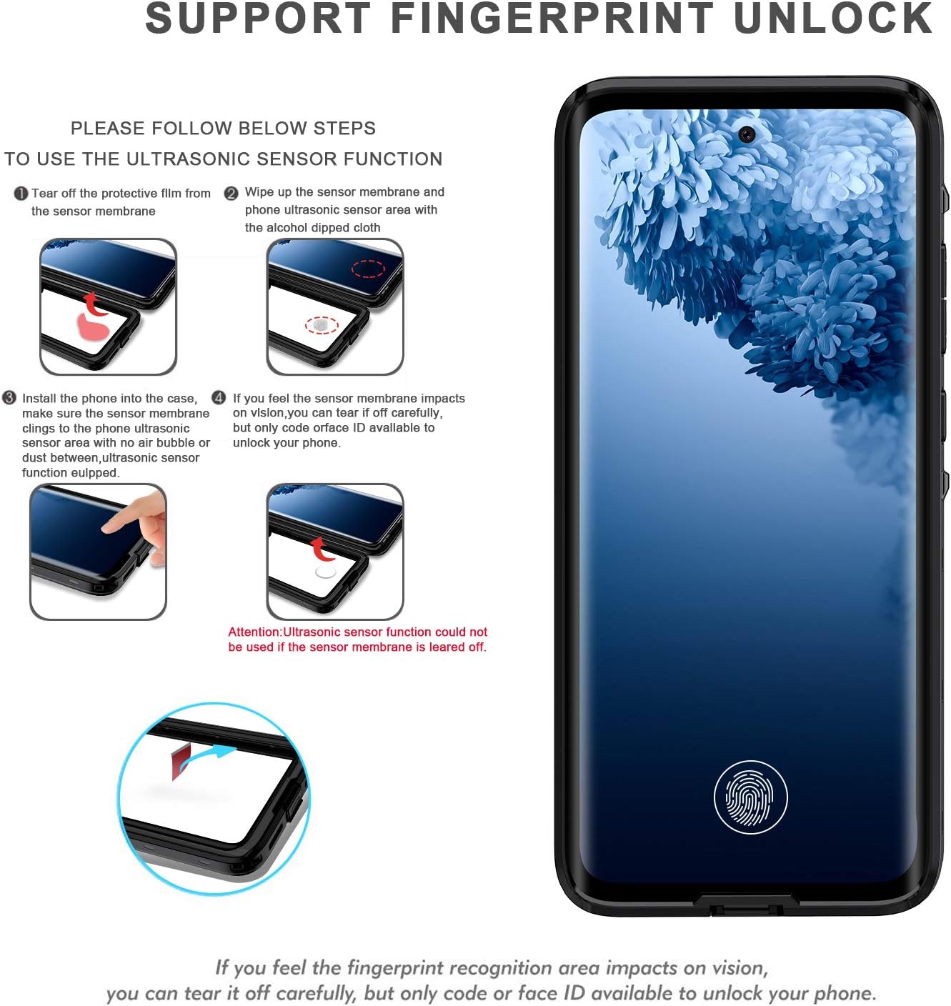 Lanhiem Funda para Galaxy S20 Ultra, protector de pantalla integrado IP68 impermeable a prueba de polvo, cuerpo completo, resistente, a prueba de