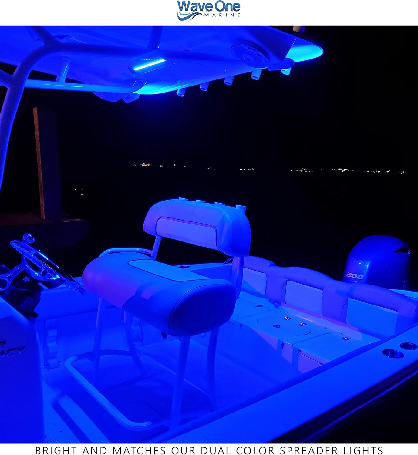 Luz LED con tapa en T de doble color con interruptor  Luz de timón de cabina de cortesía para barco  Carcasa de barra impermeable  Hardware