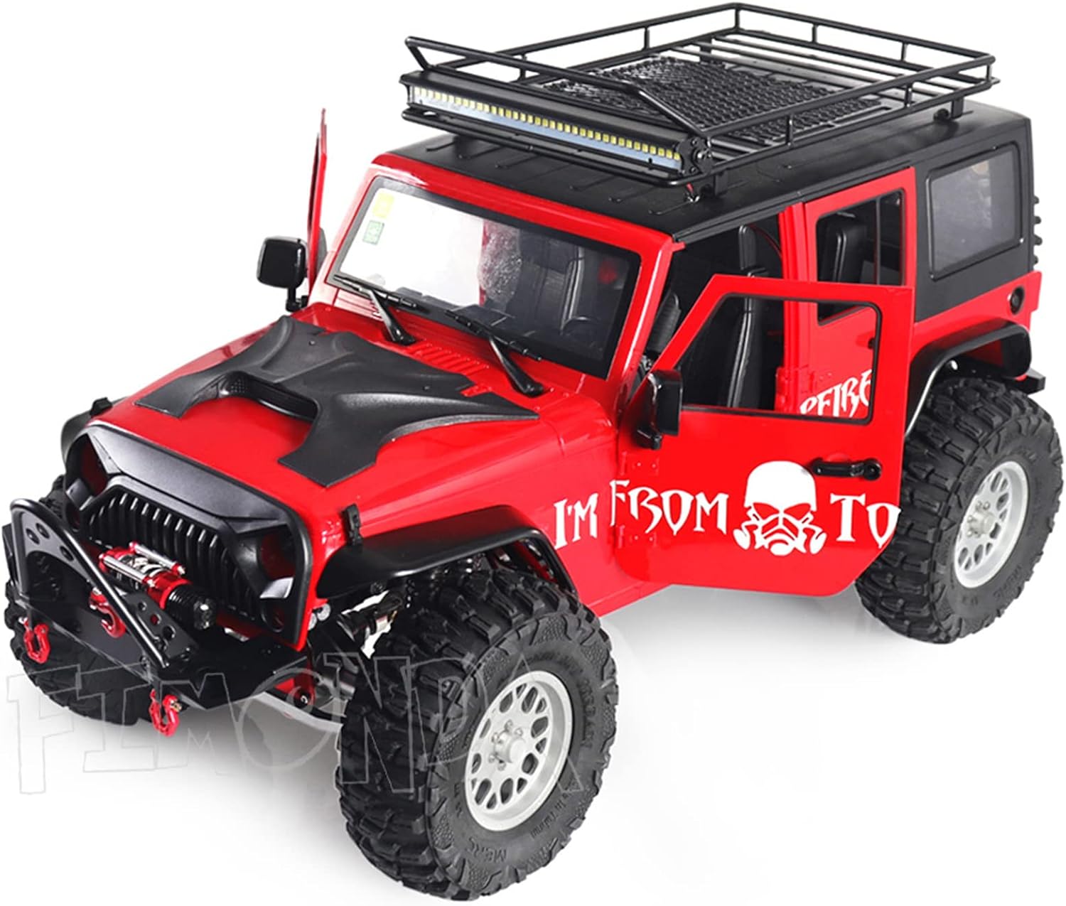 Rc Crawler Jeep Body 12.323 in Shell 4 puertas Hard Body Shell Kit de carcasa de base entre ejes para escala 110 Cuerpo RC Axial SCX10 90046 90047