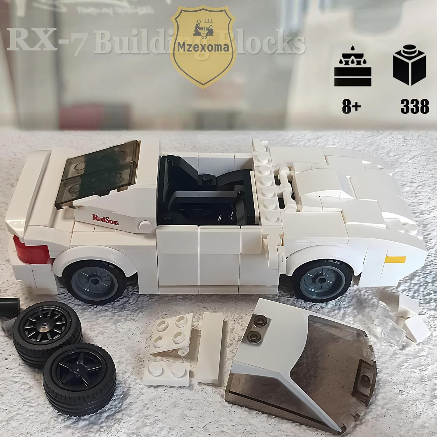 Speed Champions Initial D RX-7 FC – Juego de construcción de autos de juguete, modelo de ladrillos de automóvil, bloques de juguete de modelo de
