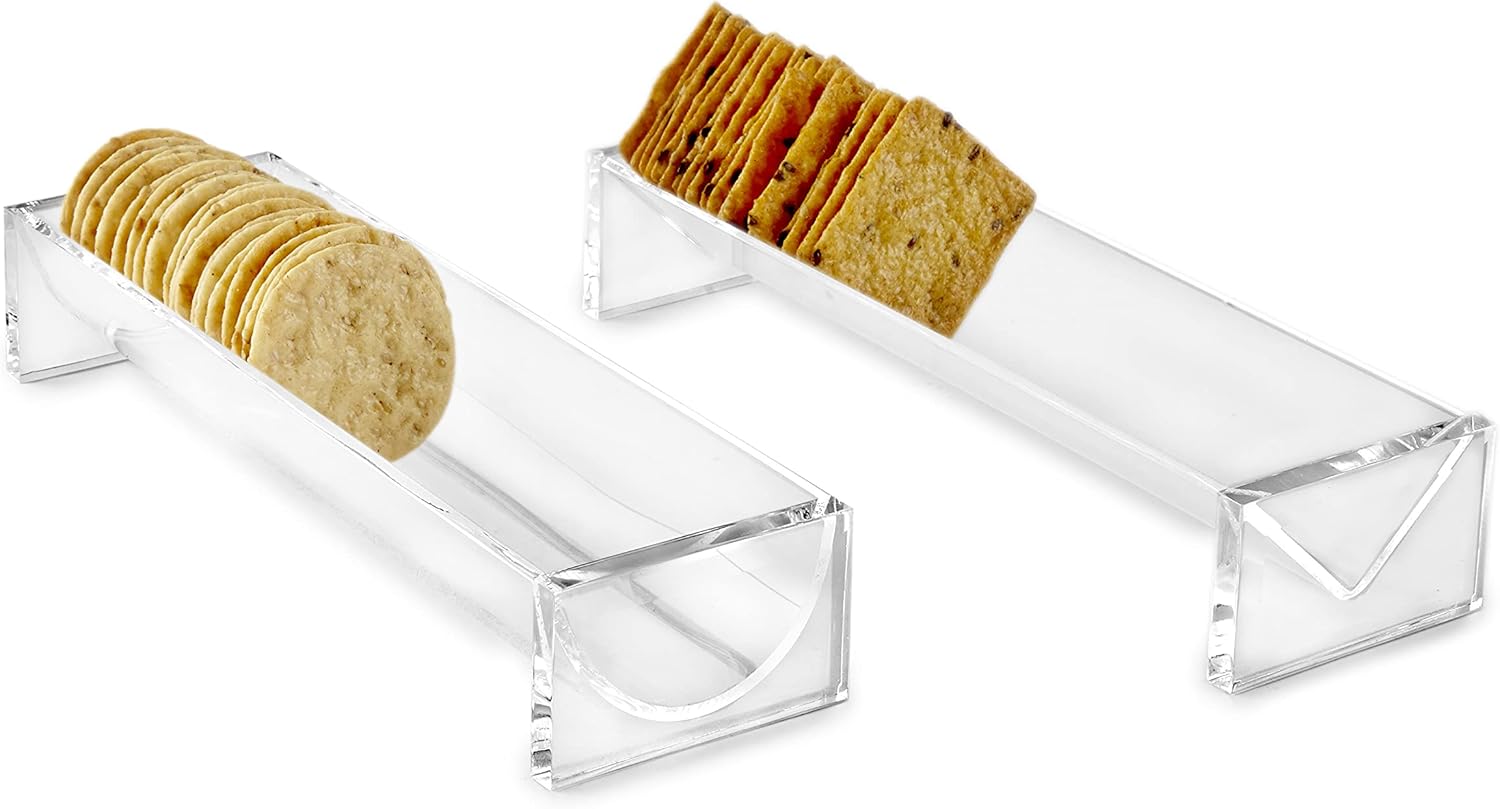 Huang Acrylic Juego de bandejas transparentes para queso y galletas (juego de soporte para galletas)