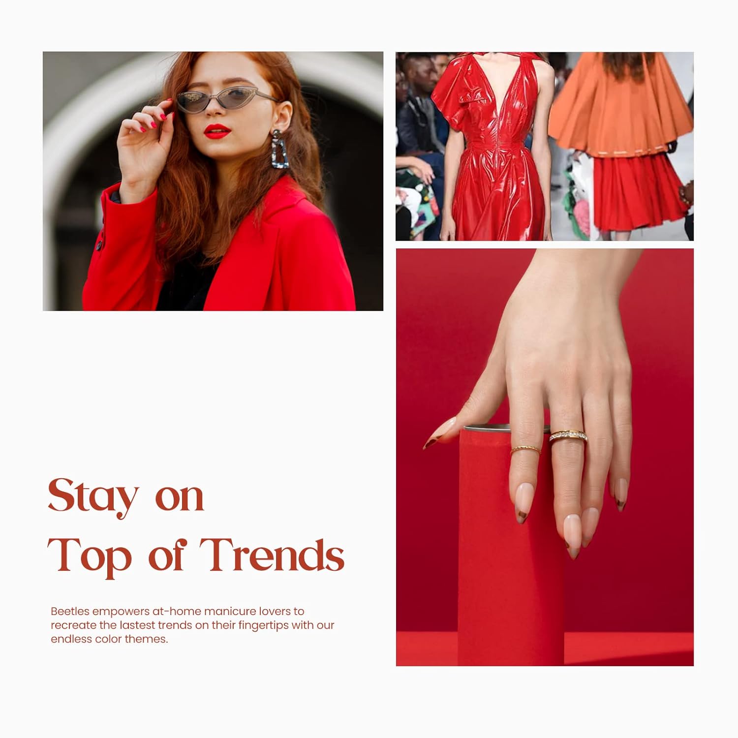 Beetles – Kit de 6 esmaltes de uñas de gel, colección Caramel, esmalte de gel de primavera, color borgoña, rojo y marrón, gel de uñas semipermanete,