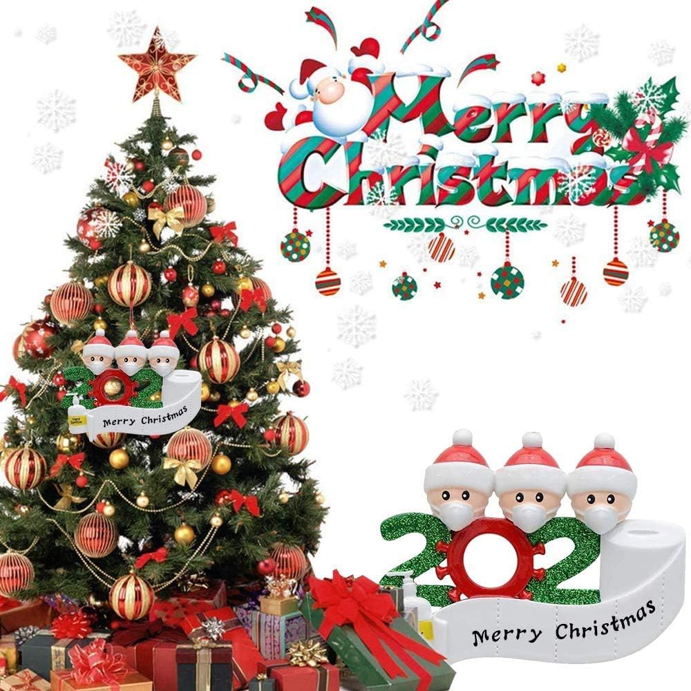 XYZ Juego de 3 adornos de Navidad personalizados para celebraciones de cuarentena, adornos colgantes decorativos personalizados para decoración del