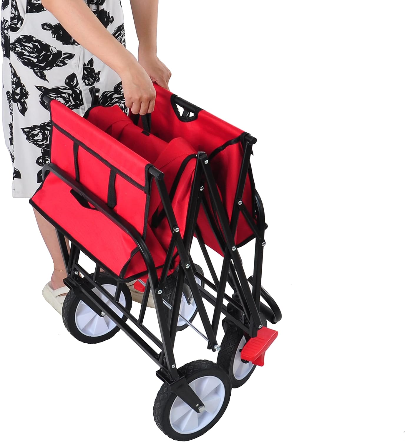 Carro multiusos plegable para jardín al aire libre, carrito de playa, carrito plegable de camping, carrito de compras, carrito de playa, 40.55 x