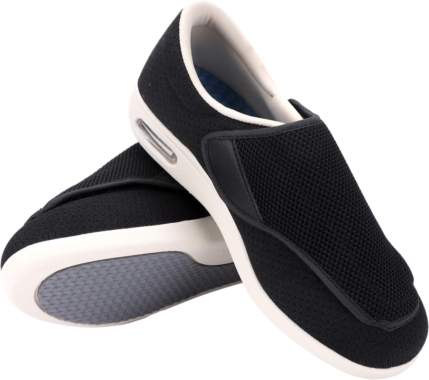 Zapatos para diabéticos, ligeros y anchos para caminar, con cierres ajustables para edema diabético, fascitis plantar, juanetes, artritis, pies