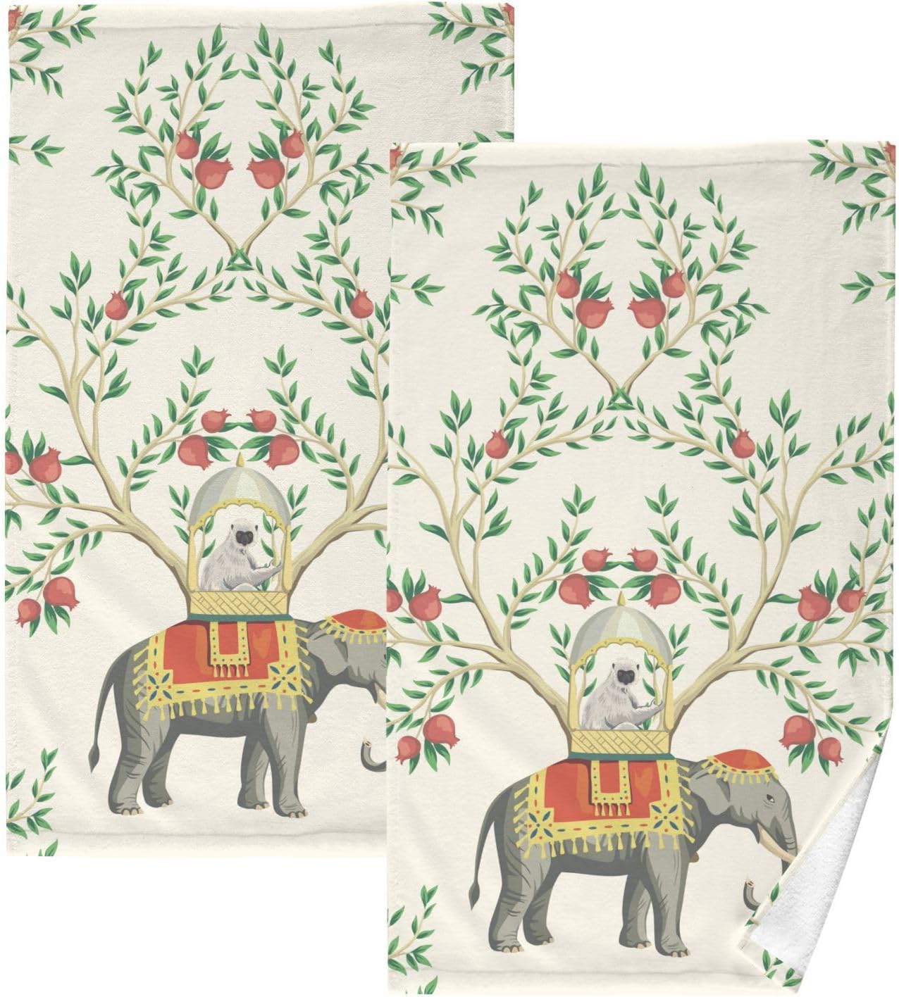 susiyo Chinoiserie Elephant – Toallas de mano de 100 % algodón para baño, 16 x 28 pulgadas