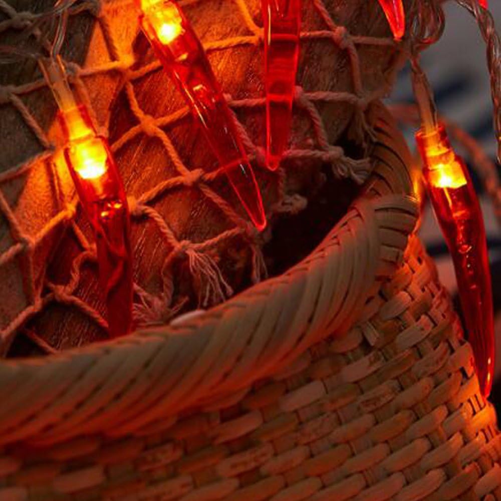 Dreamworth Guirnalda de luces de chile rojo, 10 pies, 20 luces LED de chile, funciona con pilas, luces de hadas Contol para bodas, Año Nuevo chino,