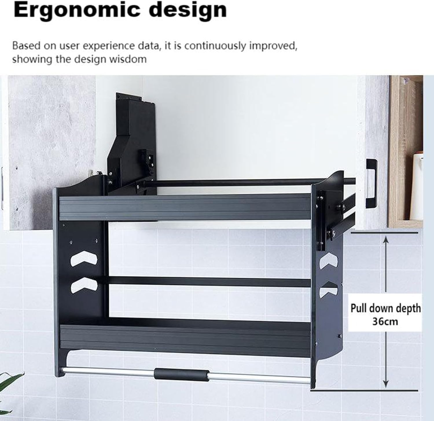 Organizador de gabinete extraíble, estante desplegable de armario de cocina de 2 niveles, estante de pared colgante multifuncional, organizador de
