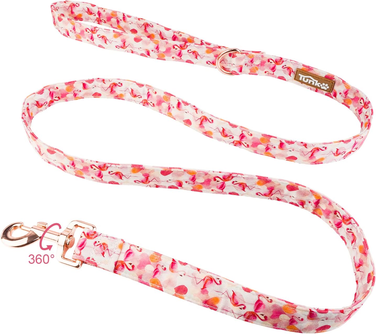 Correa para perro con forma de corazón de flamenco rosa, elegante, segura, cómoda para perros pequeños, medianos y grandes, mascotas para caminar
