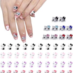 SICIJONYY 50 dijes de uñas de gatito 3D para arte de uñas, encantos kawaii para arte de uñas, dijes de resina con parte trasera plana, bonitos dijes SICIJONYY 50 dijes de uñas de gatito 3D para arte de uñas, encantos kawaii para arte de uñas, dijes de resina con parte trasera plana, bonitos dijes