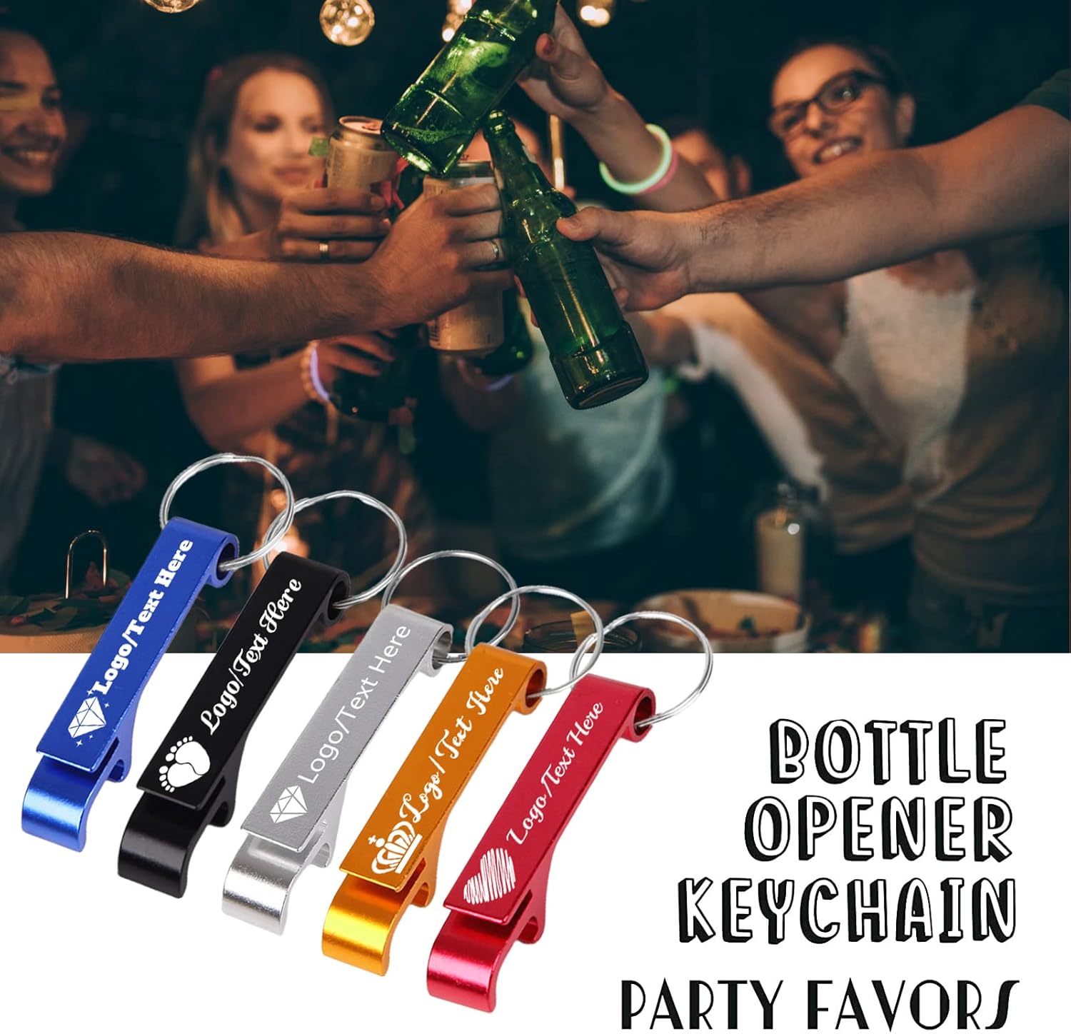Abrebotellas personalizado, abridor de botellas de cerveza de aluminio personalizado con textologotipo, abrebotellas personalizados, recuerdos de