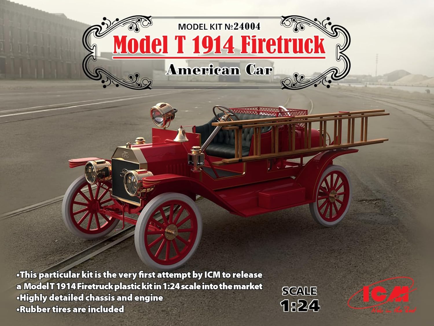 ICM ICM24004 Ford 124-Modelo T 1914 Camión de bomberos, coche americano