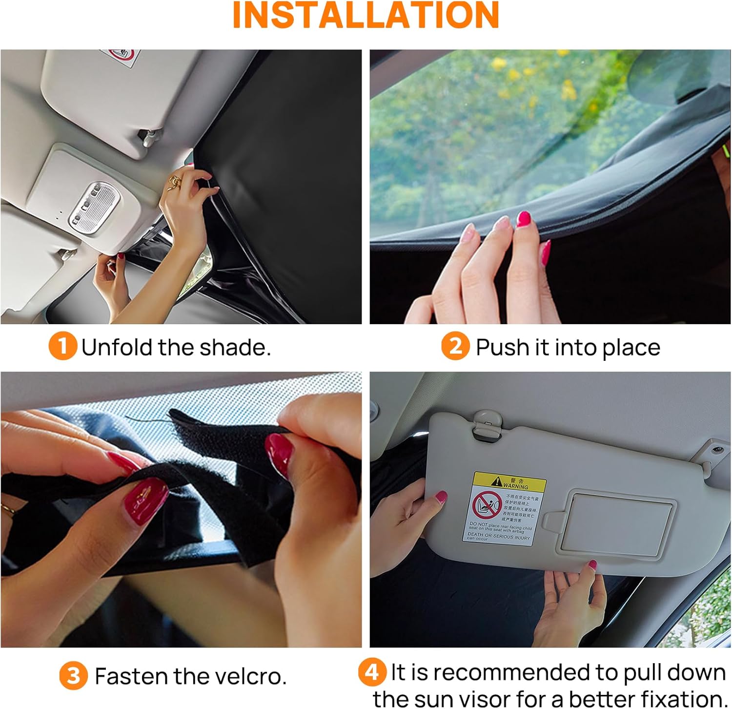 PSLER Parasol personalizado para parabrisas de automóvil, protector plegable para parabrisas de automóvil, ajuste personalizado para RAV4 2013-2018,
