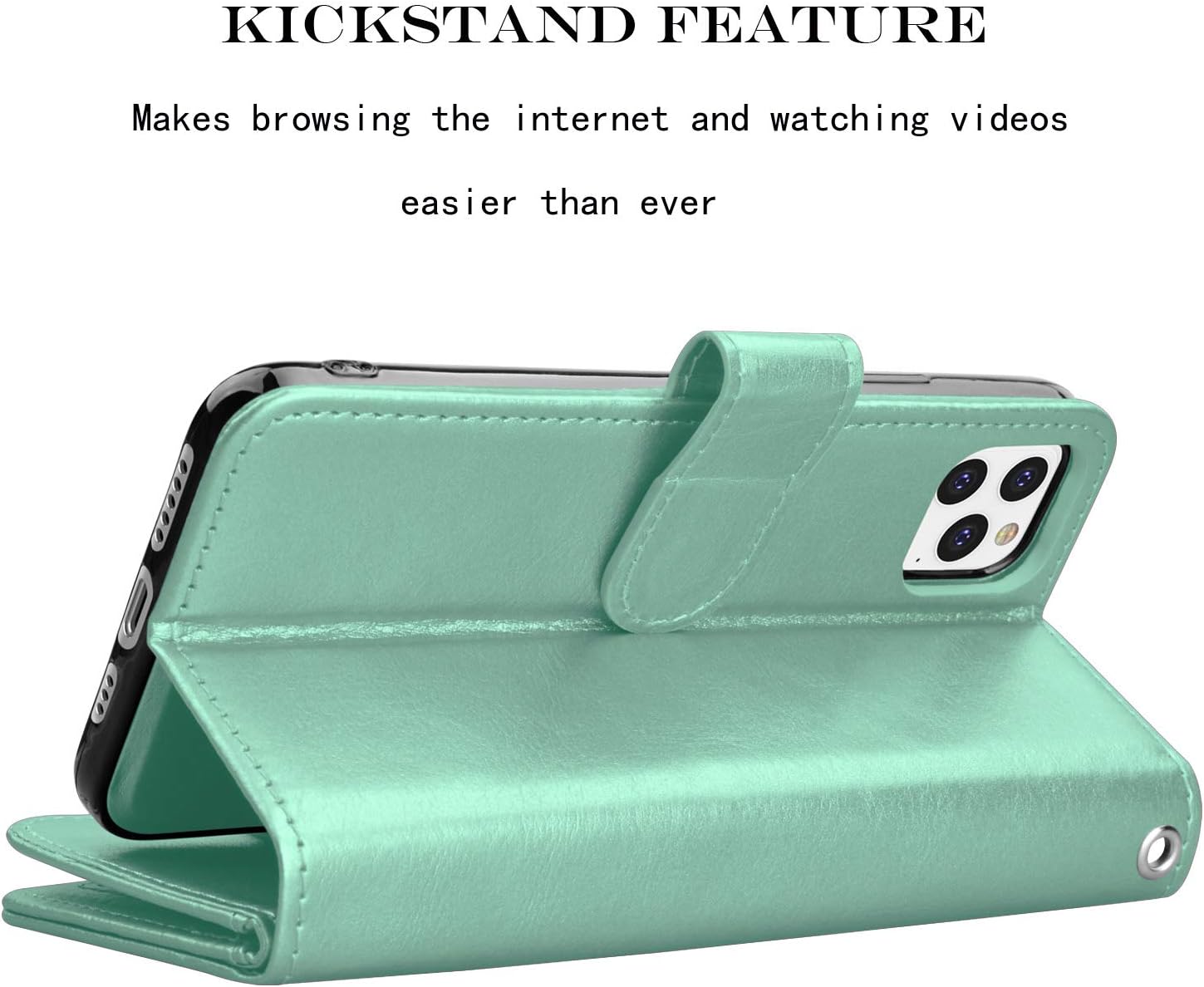 NJJEX Funda tipo cartera para iPhone 11 PRO, para iPhone 11 PRO de 5.8 pulgadas, 9 ranuras para tarjetas Funda de piel sintética para tarjetas de