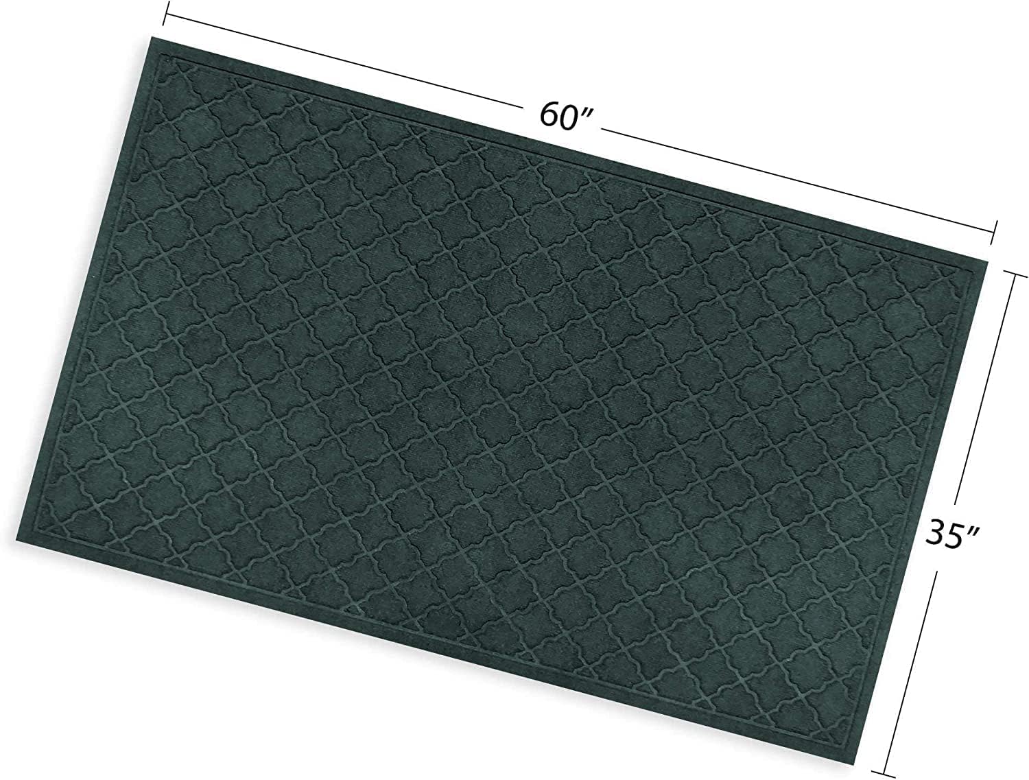 Bungalow Flooring Waterhog – Tapete para puerta, 3 x 5 pies, fabricado en Estados Unidos, duradero y decorativo, antideslizante, interiorexterior,