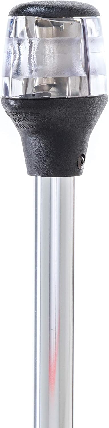 Attwood 7202-P-7 Lightarmor – Luz de anclaje incandescente plegable de 20 pulgadas, 3 millas náuticas, color plateado, talla única
