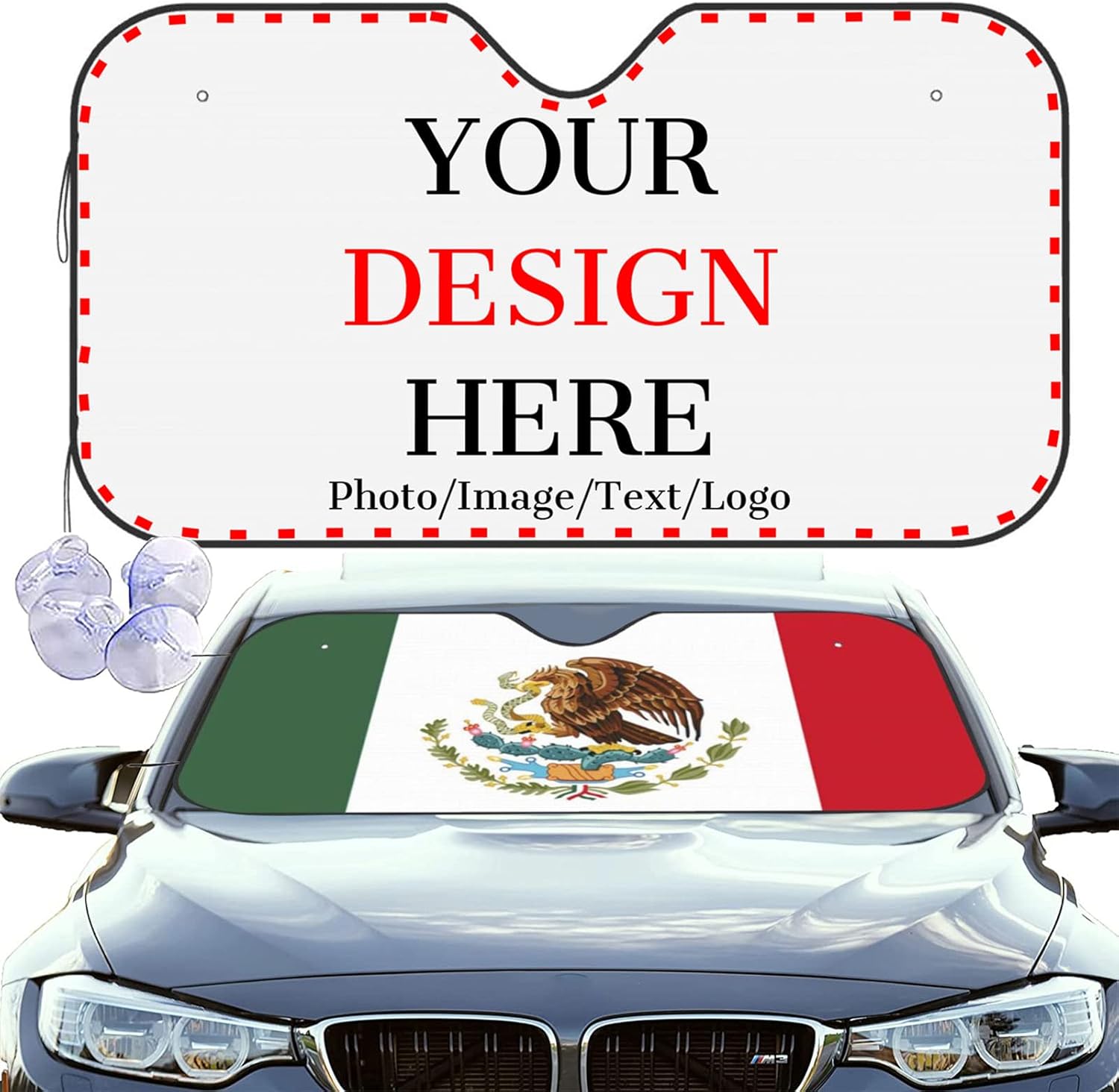 Parasol personalizado para parabrisas de automóvil, parasol personalizado para ventana delantera, protector de vehículo para sedanes, SUV, camiones,