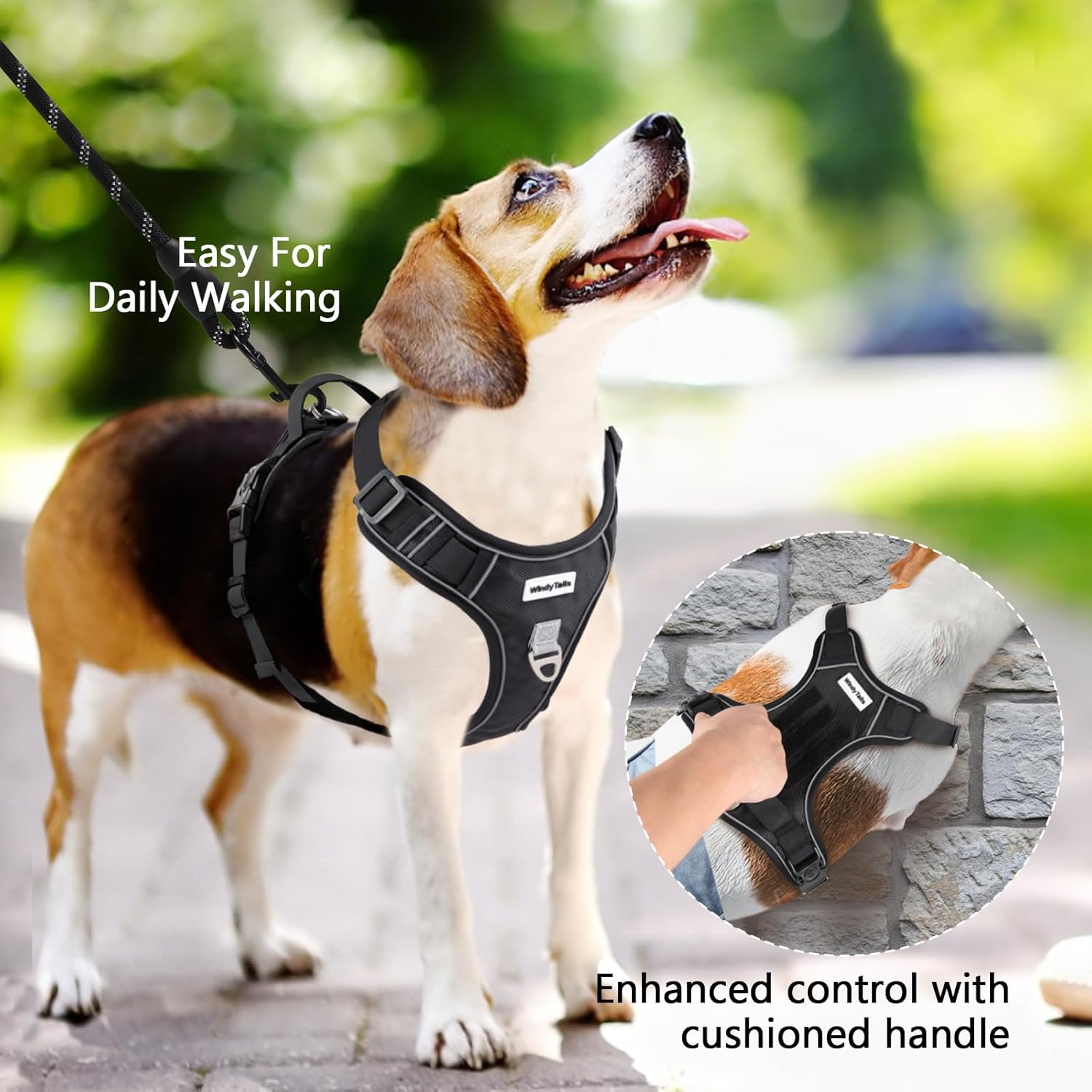 WindyTails Arnés para perro grande, mediano y extra grande, antitirones, para perros grandes, medianos y medianos con clip frontal, arnés ajustable