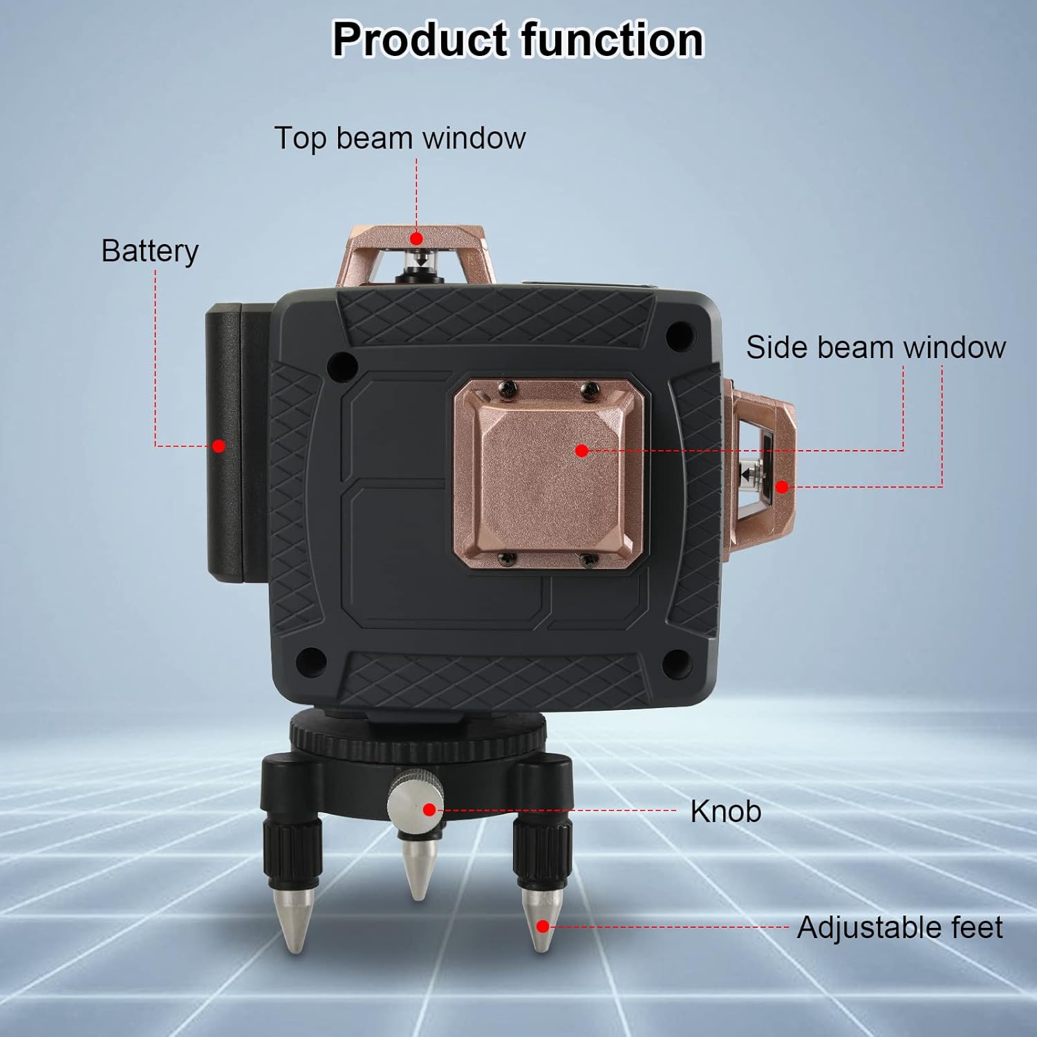 3 niveles láser 360, láser de línea 3D Fancyall con control remoto, nivel láser autonivelante cruzado, línea láser verde horizontal y vertical,