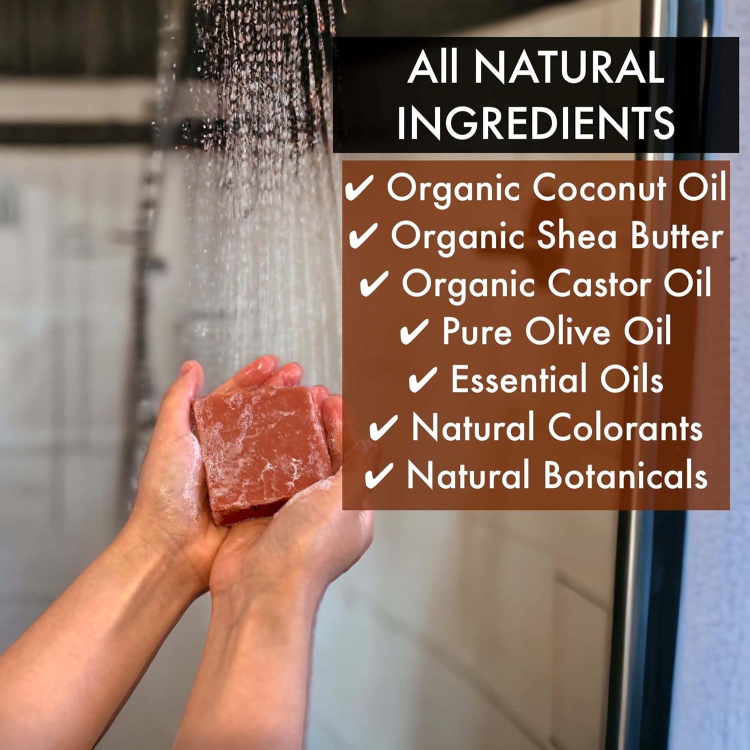 Natural Amor- Juego de barra de jabón orgánica hecha a mano (paquete de 4), hecha con todos los ingredientes naturales, jabón perfumado de aceites